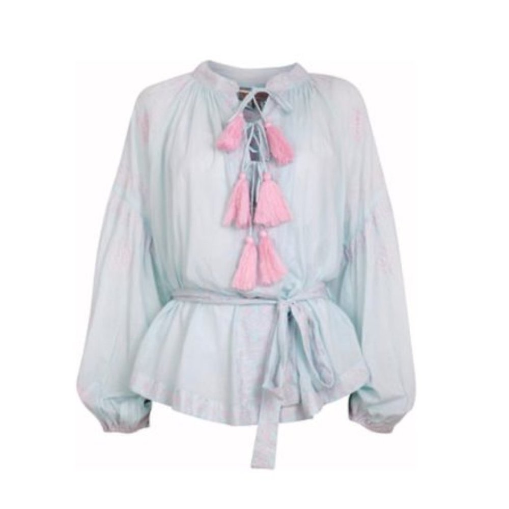 Pranella Rex Blouse In Aqua